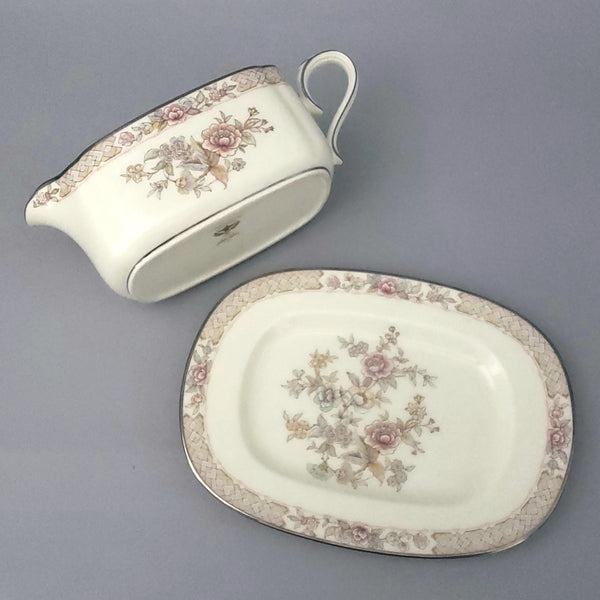 Noritake Gravy Boat with Underplate "Imperial Garden" Pattern 9720