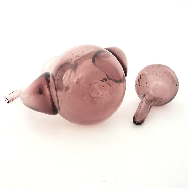 Elegant Hand Blown Art Glass, Genie Glass Cruet with Globe Stopper ~ Signed
