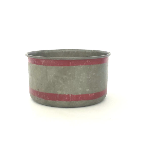 Antique Dry Measure NESCO 2 Quart Galvanized Metal Red Bands Original Label