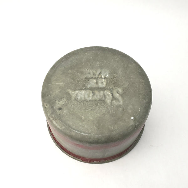 Antique Dry Measure NESCO 2 Quart Galvanized Metal Red Bands Original Label