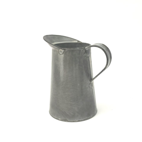 Antique Gray Lightly Mottled Enameled Cream, Milk Pitcher