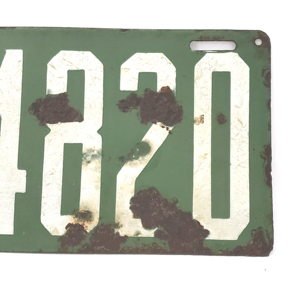 Antique 1913 Porcelain Pennsylvania License Plate White Green, Automobilia Collectible