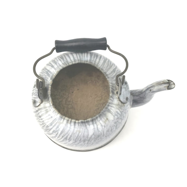 Antique Gray Granite Iron Ware, Gooseneck Tea Pot, No Lid by St. Louis Stamping Co.