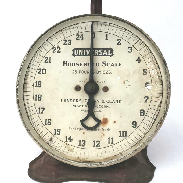 Antique Kitchen Scale in Rustic Red Paint by Landers, Frary & Clark c. 1907