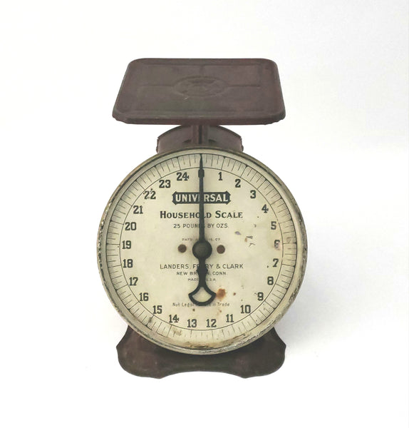 Antique Americana Kitchen Scale in Rustic Red Paint by Landers, Frary & Clark c. 1907