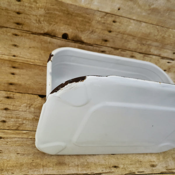 Antique White Enamelware Medical Storage Bin with Lid by ARMCO Middletown, Ohio