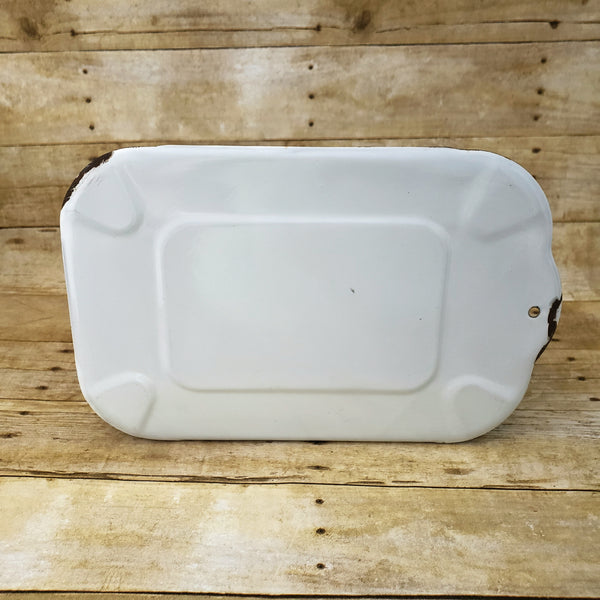 Antique White Enamelware Medical Storage Bin with Lid by ARMCO Middletown, Ohio