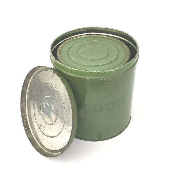 Vintage Distressed Green Kitchen Canister Set of Four
