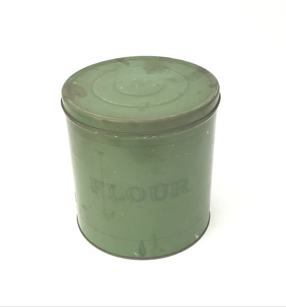 Vintage Distressed Green Kitchen Canister Set of Four