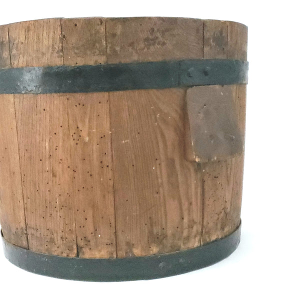 Antique Wooden Bucket Dry Measure Bucket Side Handles Country Farmhouse