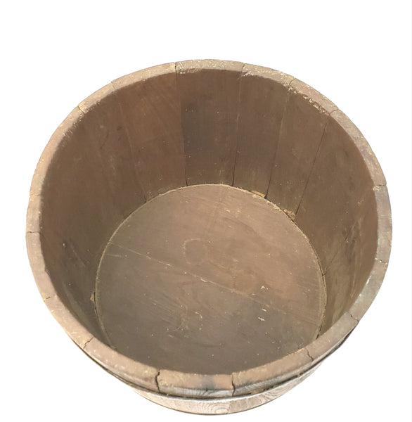 Antique Wooden Bucket Dry Measure Bucket Side Handles Country Farmhouse