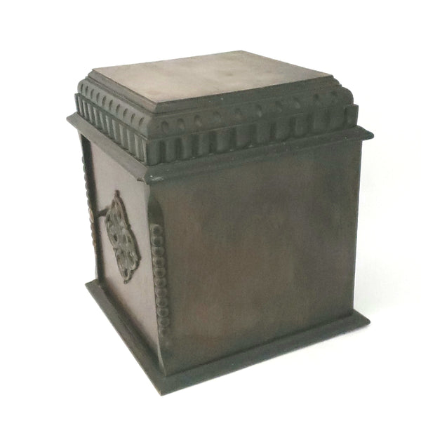 Antique Wooden Humidor Cabinet with Copper Lining, Pipe Holder Rack and 3 Pipes