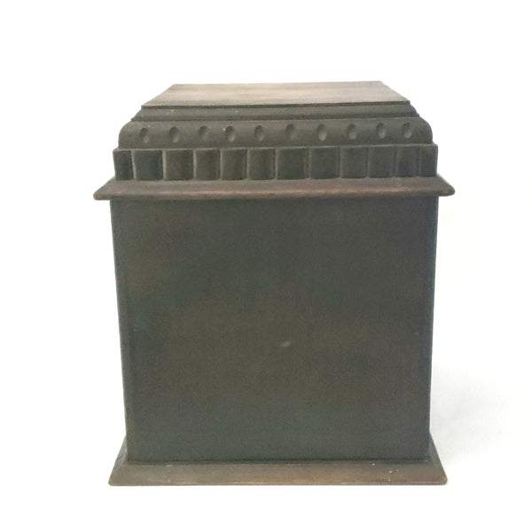 Antique Wooden Humidor Cabinet with Copper Lining, Pipe Holder Rack and 3 Pipes