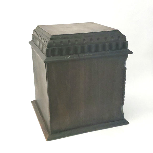 Antique Wooden Humidor Cabinet with Copper Lining, Pipe Holder Rack and 3 Pipes
