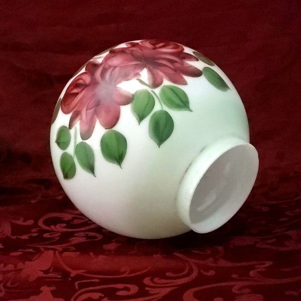 Hand Painted "Gone With The Wind" Electrified Parlor Lamp Burgundy Roses 22"
