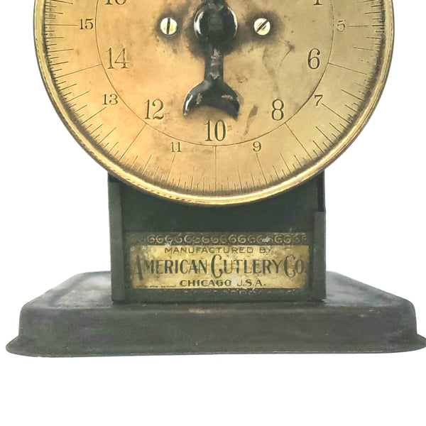 Antique Kitchen Scale with Original Brass Plaque by American Cutlery Co. Chicago, IL