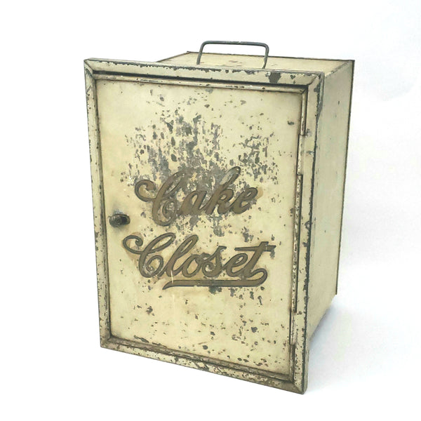 Antique Metal Kitchen Canister Cabinet Carrier "Cake Closet" with Shelves Kreamerware