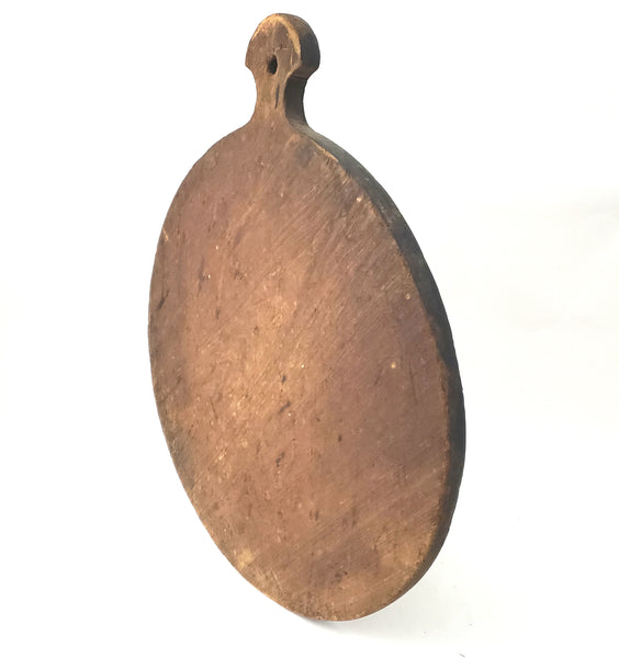 Large Antique Wooden Breadboard with Decorative Handle