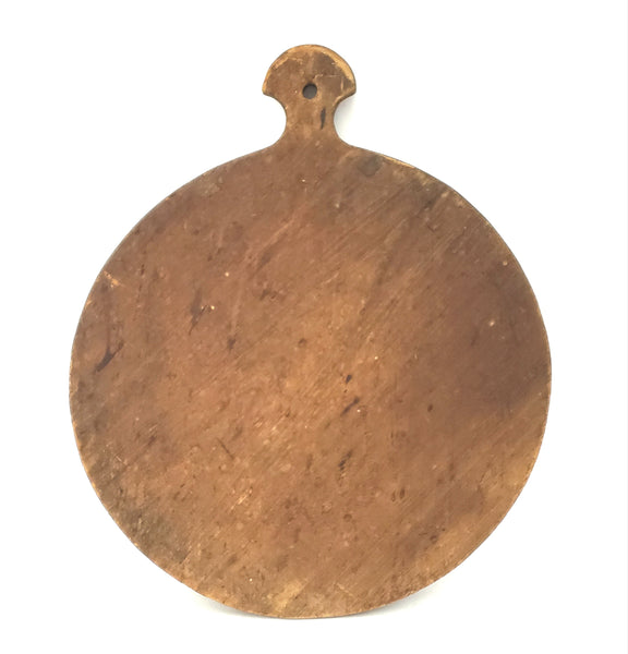 Large Antique Wooden Breadboard with Decorative Handle