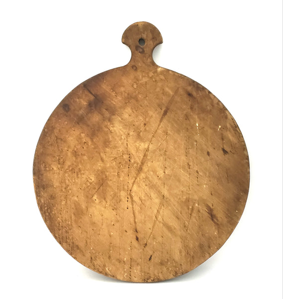 Large Antique Wooden Breadboard with Decorative Handle