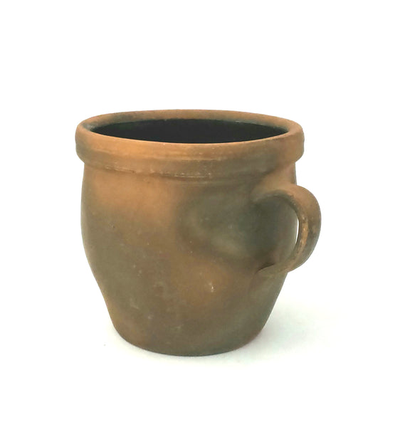 Antique Pennsylvania Redware Handled Jug With Interior Brown Glaze