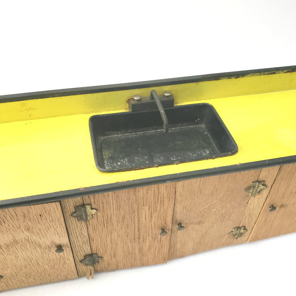 Mid Century Retro Yellow Doll Size Kitchen Play Set 4 Piece