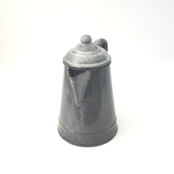 Antique Gray Granite Ware Enameled Coffee Pot