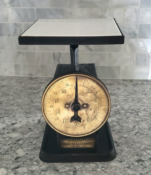 Antique Kitchen Scale with Original Brass Plaque by American Cutlery Co. Chicago, IL