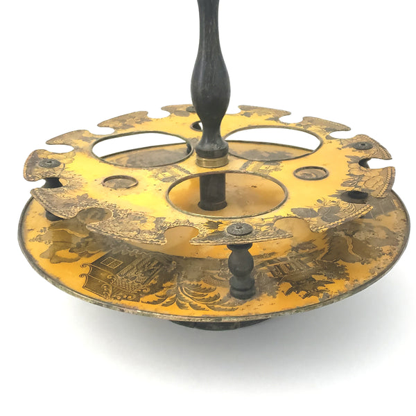 Chinoiserie Decorated Tin Rotating Stand
