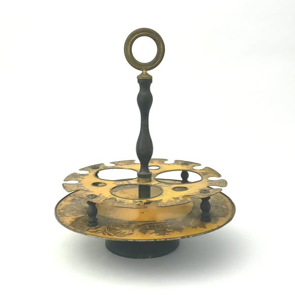 Chinoiserie Decorated Tin Rotating Stand
