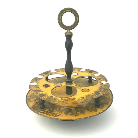 Chinoiserie Decorated Tin Rotating Stand