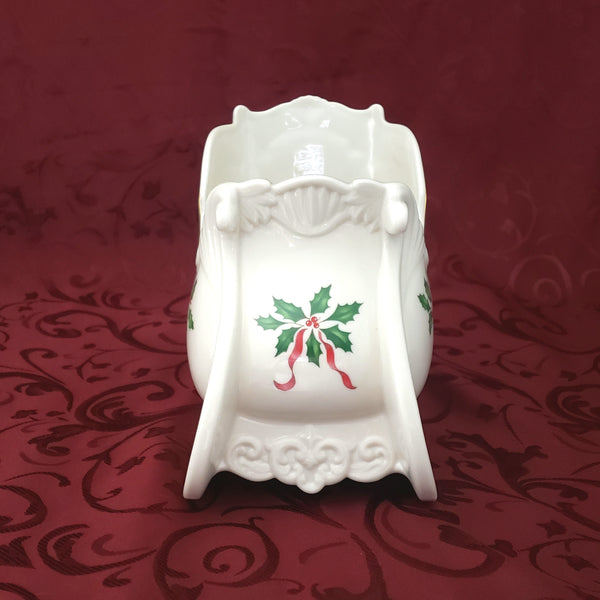 Christmas Holiday Sleigh Porcelain Centerpiece Bowl by Lenox