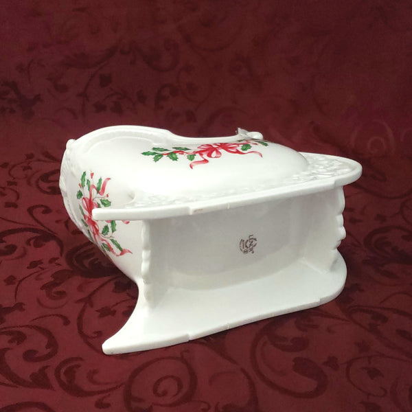 Christmas Holiday Sleigh Porcelain Centerpiece Bowl by Lenox