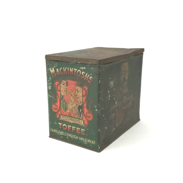 Antique John Mackintosh Toffee Tin Green and Red - English Sweetmeat