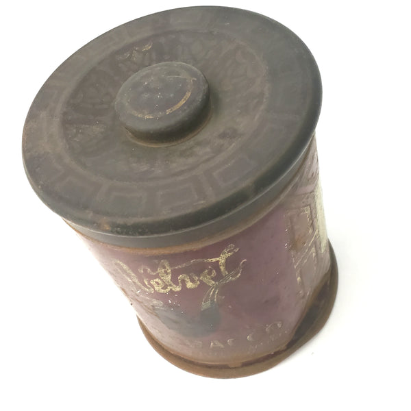 Antique Velvet Tobacco Can with Early Smoke Logo by Liggett & Myers