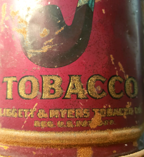 Antique Velvet Tobacco Tin Cylinder Early Smoke Logo by Liggett & Myers