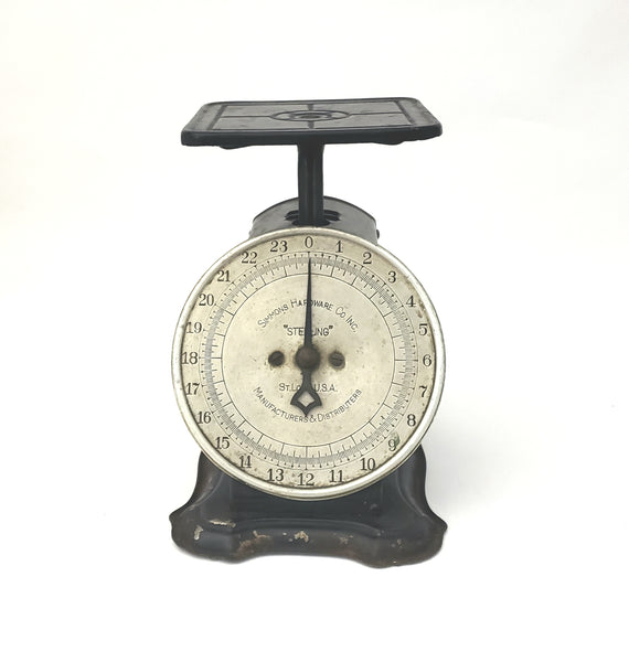 Antique Kitchen Scale Sterling Simmons Hardware Co. Missouri 2 Sided Advertising