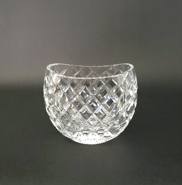 Waterford Crystal 4 ¼” Oval Vase Diamond Pattern Cut , Signed