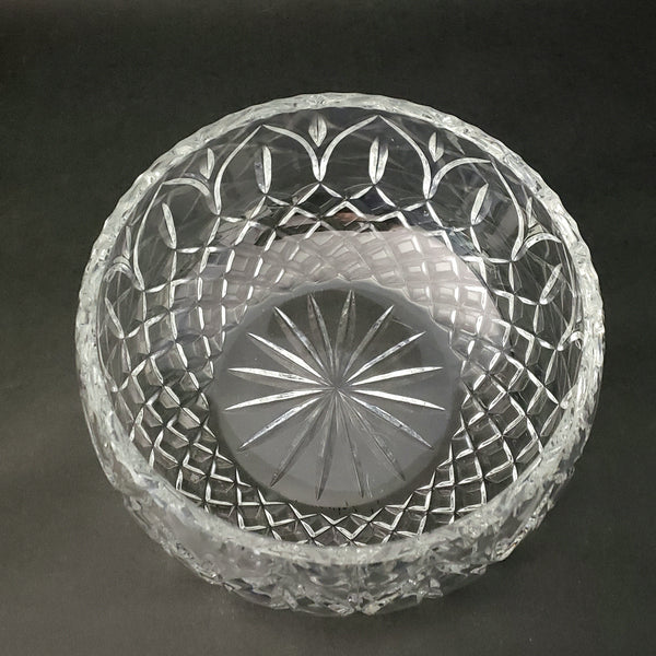 Elegant Clear Hand Cut Lead Crystal Bowl Intricate Cut Designs