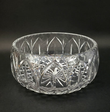 Elegant Clear Hand Cut Lead Crystal Bowl Intricate Cut Designs