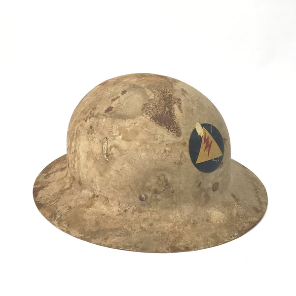Original WWII Civilian Defense Messenger Steel Helmet and Arm Band  Signed ~1940's