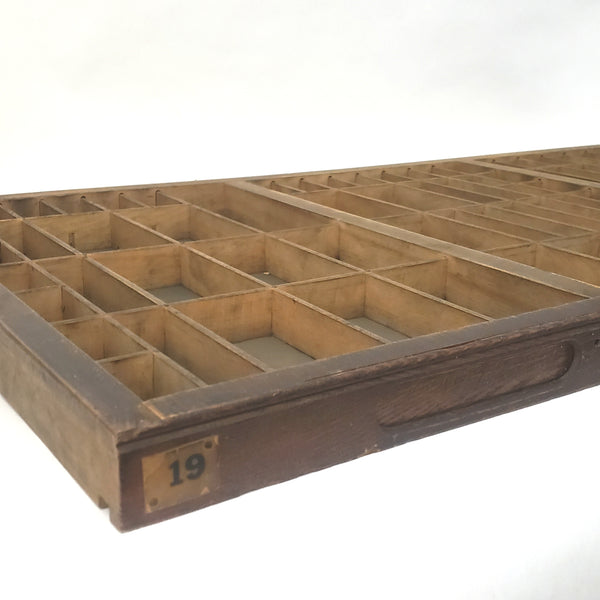 Antique Wooden Hamilton Letterpress Printer Tray, Cabinet Drawer