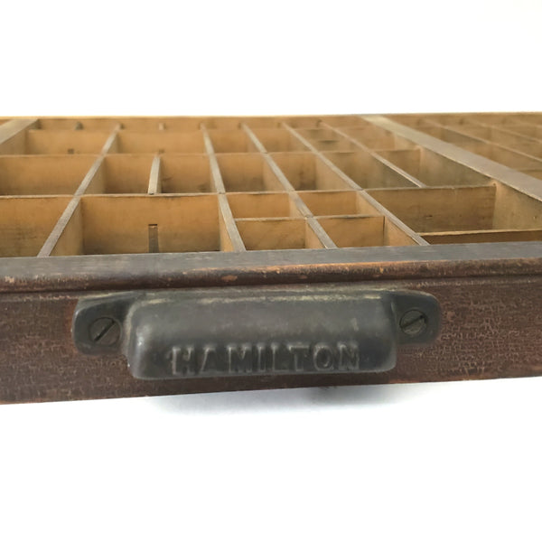 Antique Hamilton Wooden Letterpress Printer Tray, Cabinet Drawer