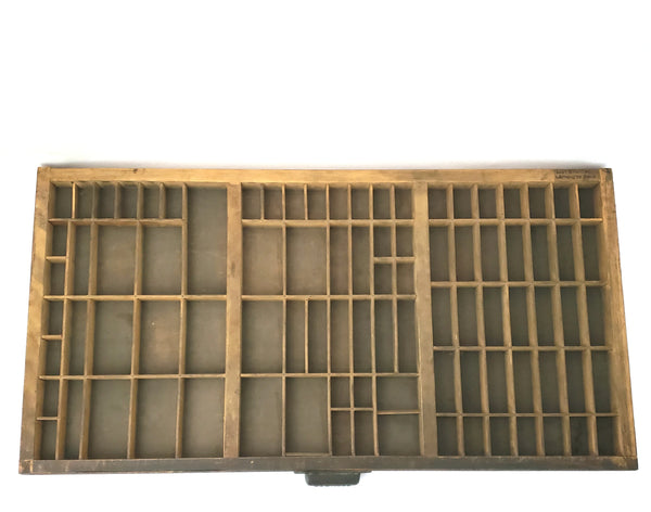 Antique Hamilton Wooden Letterpress Printer Tray, Cabinet Drawer