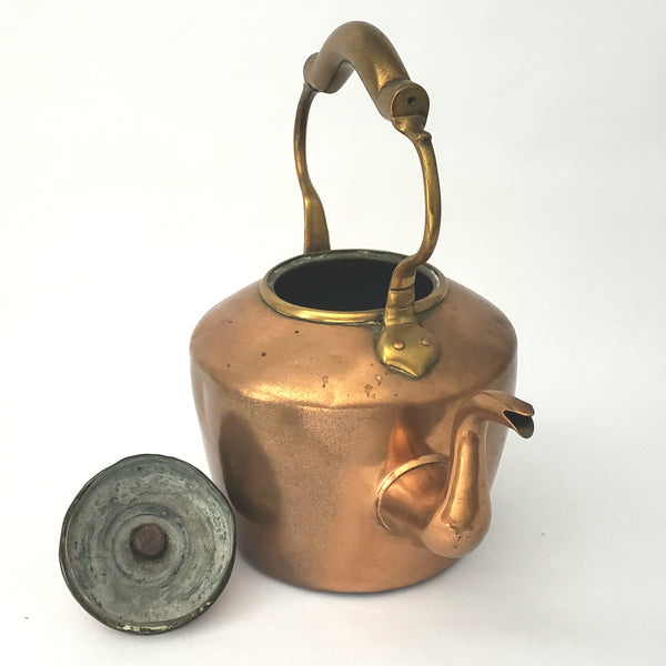 Antique Copper Tea Kettle with Gooseneck Spout 12 inches ~ 4 Pounds