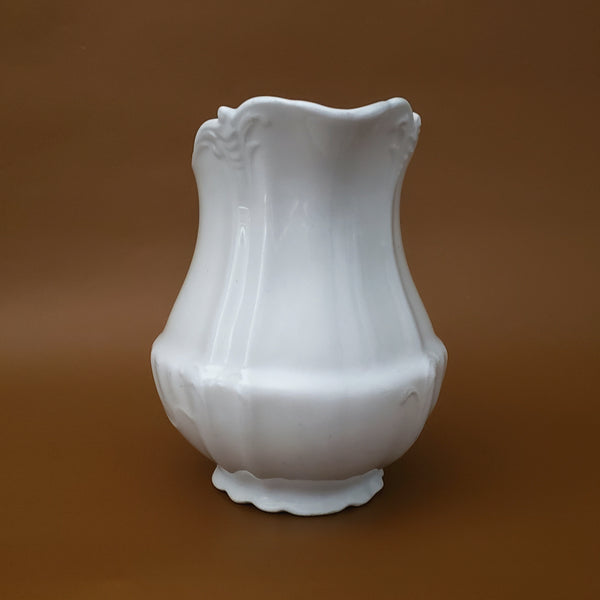 Antique English White Ironstone 6 1/2" Water Pitcher by J & G Meakin England