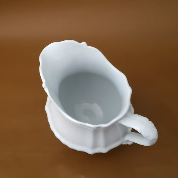 Antique English White Ironstone 6 1/2" Water Pitcher by J & G Meakin England