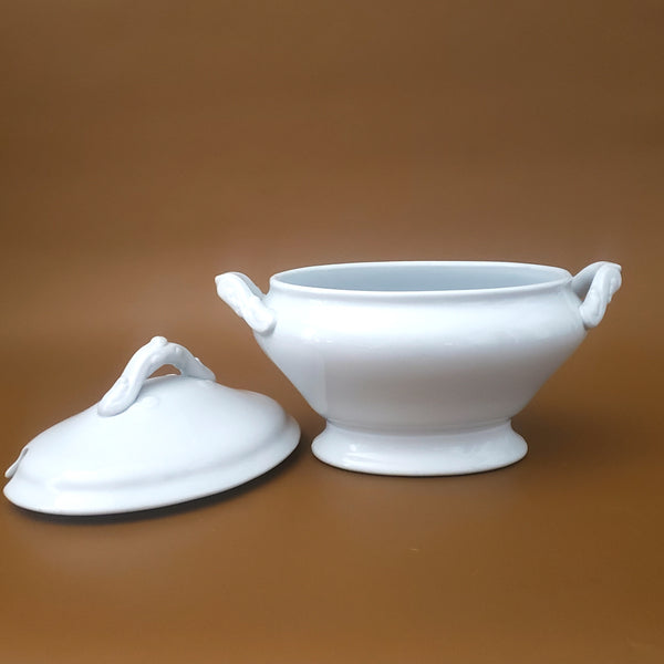 Antique White English Ironstone Gravy Tureen Meakin Brothers 19th Century