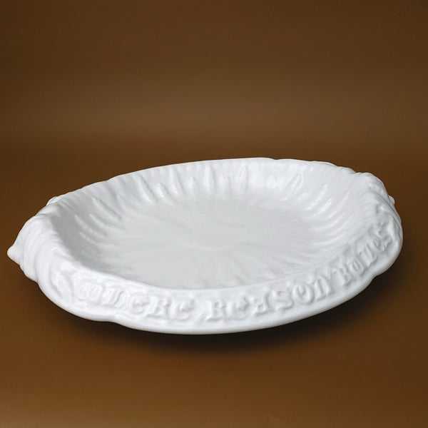 Antique White Ironstone Bread Platter with Motto by Coxon & Co. Trenton, New Jersey
