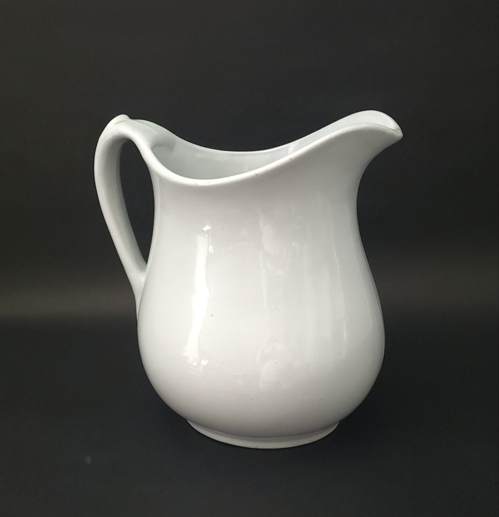 Antique White Ironstone Pitcher by George Jones Staffordshire England